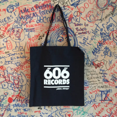 606 Records Tote (White On Black)