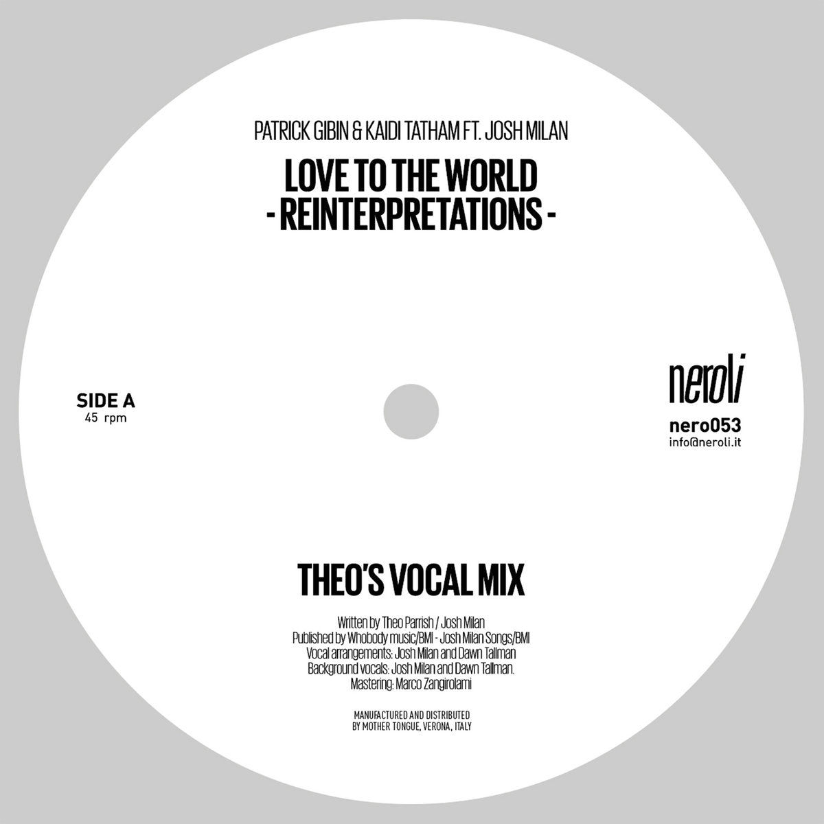 Love To The World (Theo Parrish Reinterpretations) (New 12")